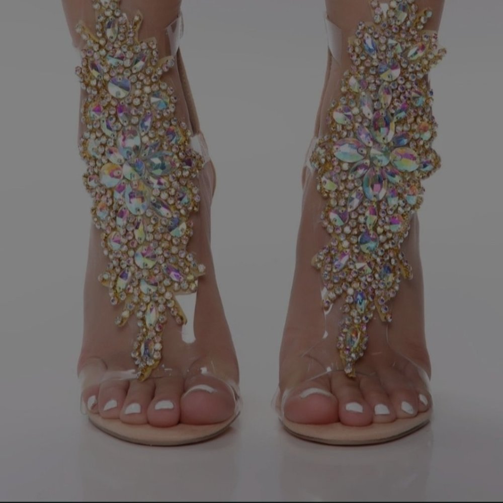 Rhinestone illusion heels/fashionova